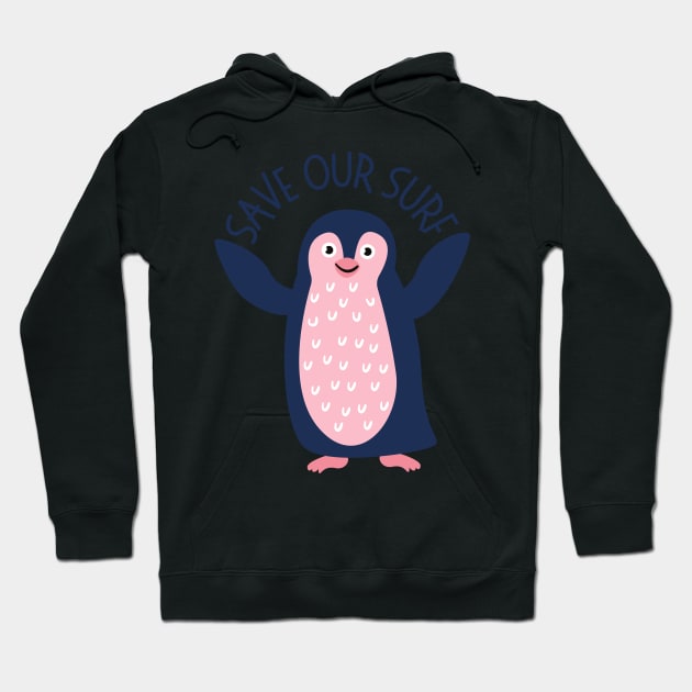 Penguin Save Our Surf Hoodie by casualism